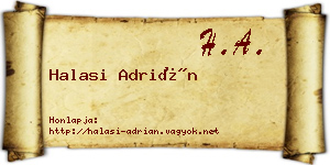 Halasi Adrián névjegykártya