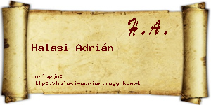 Halasi Adrián névjegykártya